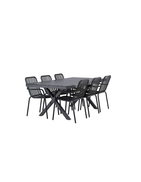 Matgrupp Garcia med Peking matstolar, 200 × 100 cm