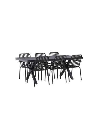 Matgrupp Garcia med Peking matstolar, 200 × 100 cm