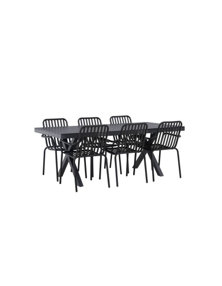 Matgrupp Garcia med Peking matstolar, 200 × 100 cm