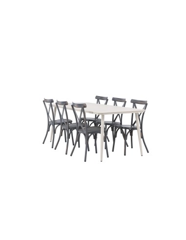 Matgrupp Lina med Tablas matstolar, 200 × 90 cm