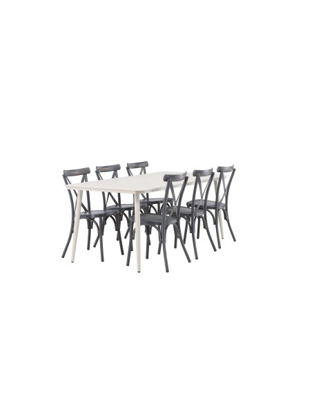 Matgrupp Lina med Tablas matstolar, 200 × 90 cm
