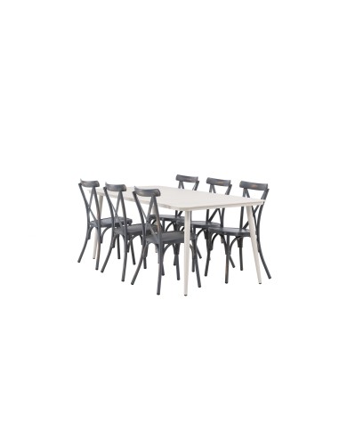 Matgrupp Lina med Tablas matstolar, 200 × 90 cm