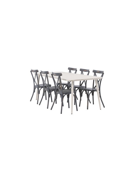 Matgrupp Lina med Tablas matstolar, 200 × 90 cm