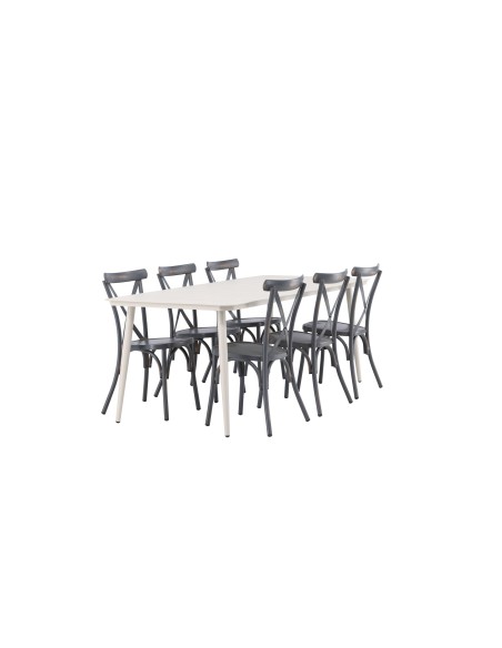 Matgrupp Lina med Tablas matstolar, 200 × 90 cm