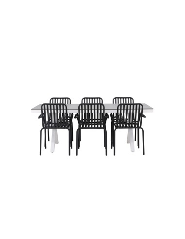 Matgrupp Garcia med Peking matstolar, 200 × 100 cm