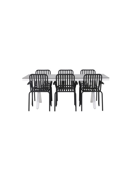 Matgrupp Garcia med Peking matstolar, 200 × 100 cm