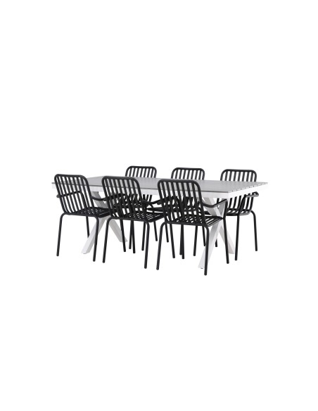 Matgrupp Garcia med Peking matstolar, 200 × 100 cm