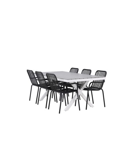 Matgrupp Garcia med Peking matstolar, 200 × 100 cm