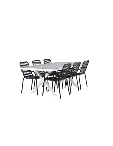 Matgrupp Garcia med Peking matstolar, 200 × 100 cm