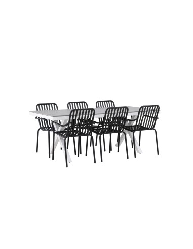 Matgrupp Garcia med Peking matstolar, 200 × 100 cm
