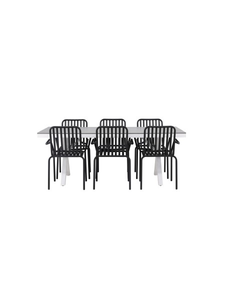 Matgrupp Garcia med Peking matstolar, 200 × 100 cm