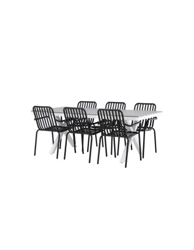 Matgrupp Garcia med Peking matstolar, 200 × 100 cm