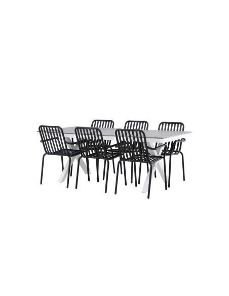 Matgrupp Garcia med Peking matstolar, 200 × 100 cm
