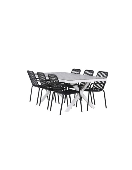 Matgrupp Garcia med Peking matstolar, 200 × 100 cm