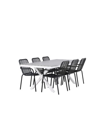 Matgrupp Garcia med Peking matstolar, 200 × 100 cm