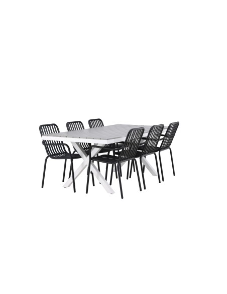 Matgrupp Garcia med Peking matstolar, 200 × 100 cm