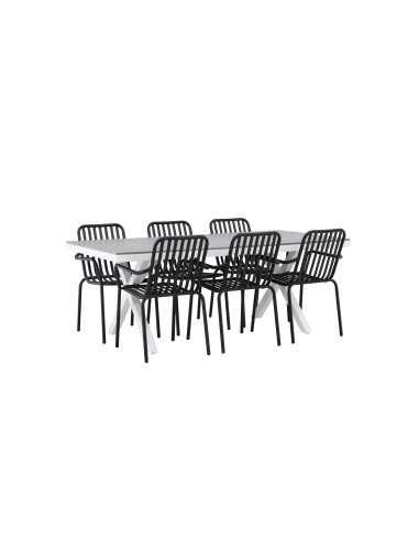 Matgrupp Garcia med Peking matstolar, 200 × 100 cm
