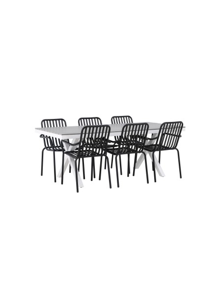 Matgrupp Garcia med Peking matstolar, 200 × 100 cm