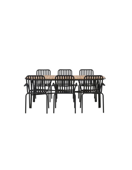 Matgrupp Holmbeck med Peking matstolar, 200 × 90 cm