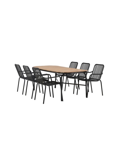 Matgrupp Holmbeck med Peking matstolar, 200 × 90 cm