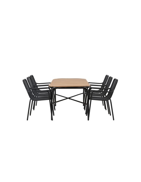 Matgrupp Holmbeck med Peking matstolar, 200 × 90 cm