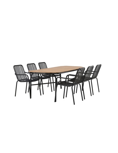 Matgrupp Holmbeck med Peking matstolar, 200 × 90 cm