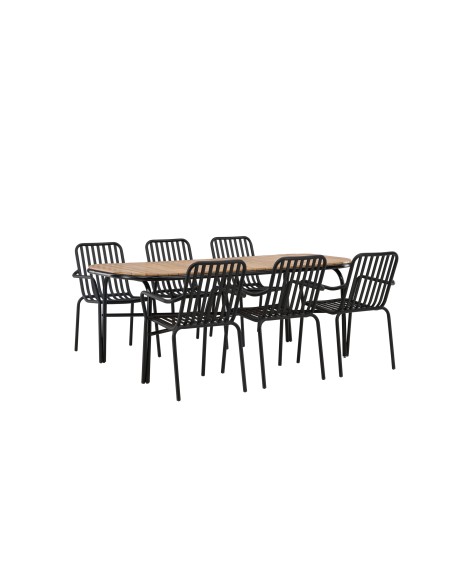 Matgrupp Holmbeck med Peking matstolar, 200 × 90 cm