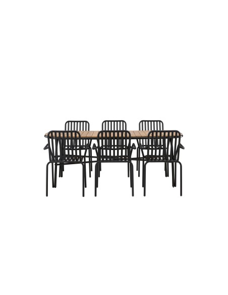 Matgrupp Holmbeck med Peking matstolar, 200 × 90 cm