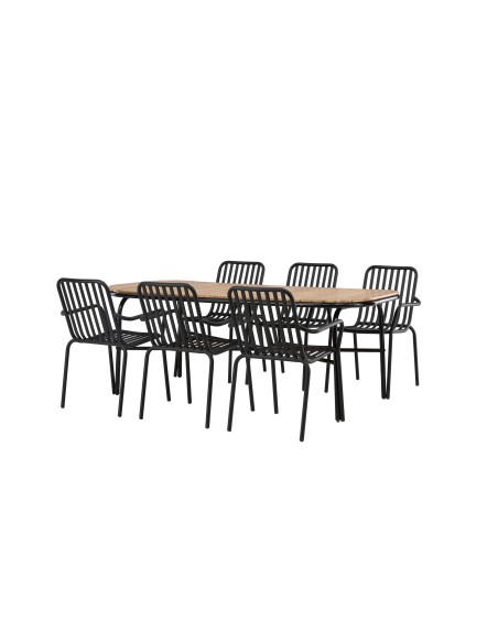 Matgrupp Holmbeck med Peking matstolar, 200 × 90 cm