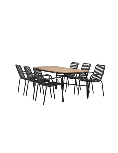 Matgrupp Holmbeck med Peking matstolar, 200 × 90 cm