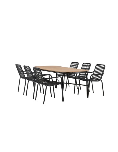 Matgrupp Holmbeck med Peking matstolar, 200 × 90 cm