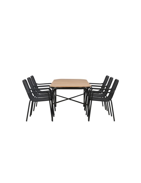 Matgrupp Holmbeck med Peking matstolar, 200 × 90 cm