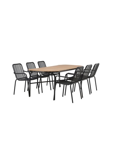 Matgrupp Holmbeck med Peking matstolar, 200 × 90 cm