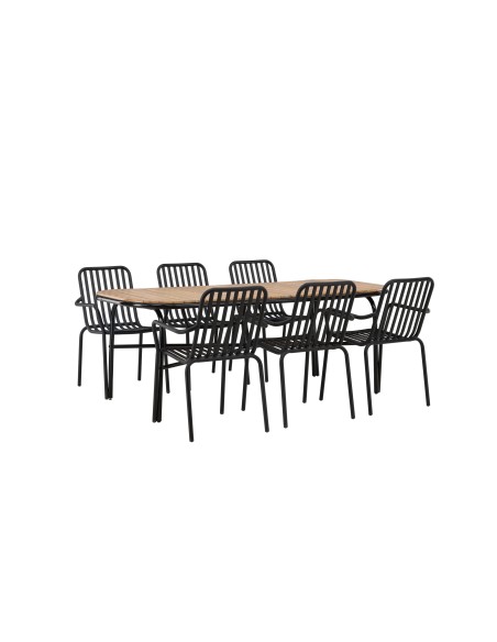 Matgrupp Holmbeck med Peking matstolar, 200 × 90 cm