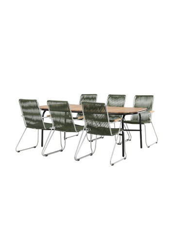 Matgrupp Holmbeck med Bois matstolar, 200 × 90 cm