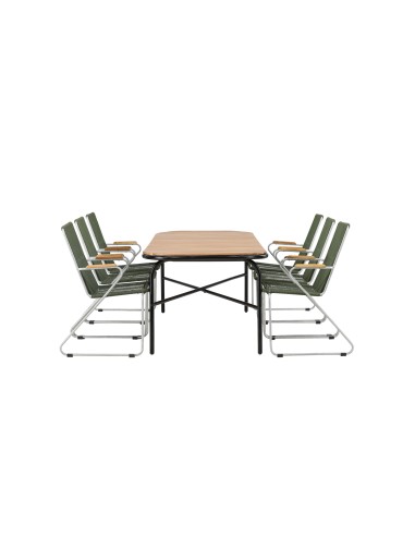 Matgrupp Holmbeck med Bois matstolar, 200 × 90 cm