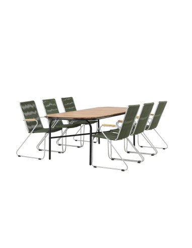 Matgrupp Holmbeck med Bois matstolar, 200 × 90 cm