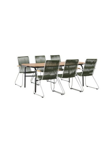 Matgrupp Holmbeck med Bois matstolar, 200 × 90 cm