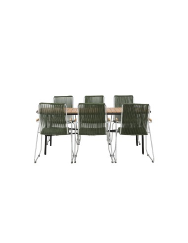 Matgrupp Holmbeck med Bois matstolar, 200 × 90 cm