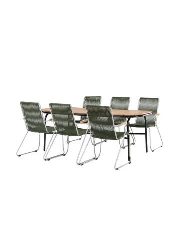 Matgrupp Holmbeck med Bois matstolar, 200 × 90 cm