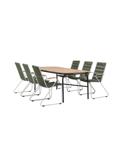 Matgrupp Holmbeck med Bois matstolar, 200 × 90 cm