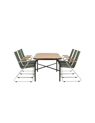 Matgrupp Holmbeck med Bois matstolar, 200 × 90 cm