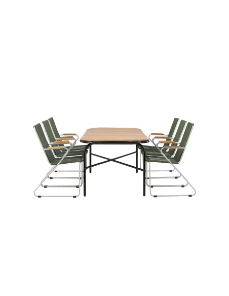 Matgrupp Holmbeck med Bois matstolar, 200 × 90 cm