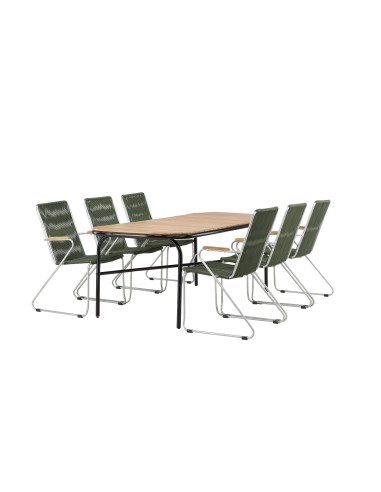 Matgrupp Holmbeck med Bois matstolar, 200 × 90 cm