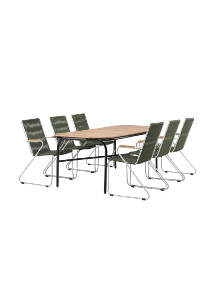 Matgrupp Holmbeck med Bois matstolar, 200 × 90 cm