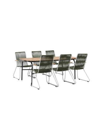 Matgrupp Holmbeck med Bois matstolar, 200 × 90 cm