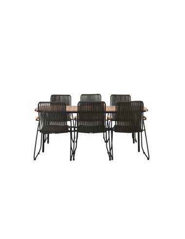 Matgrupp Holmbeck med Bois matstolar, 200 × 90 cm