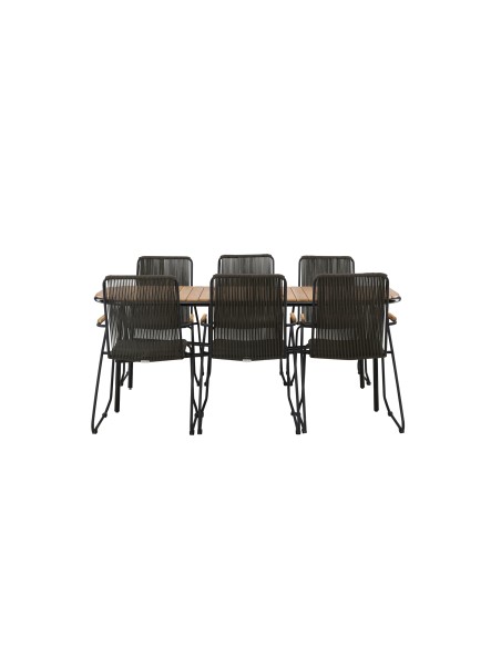 Matgrupp Holmbeck med Bois matstolar, 200 × 90 cm