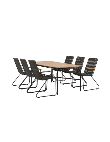 Matgrupp Holmbeck med Bois matstolar, 200 × 90 cm