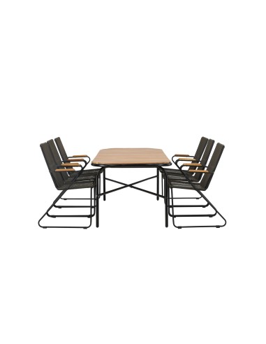 Matgrupp Holmbeck med Bois matstolar, 200 × 90 cm